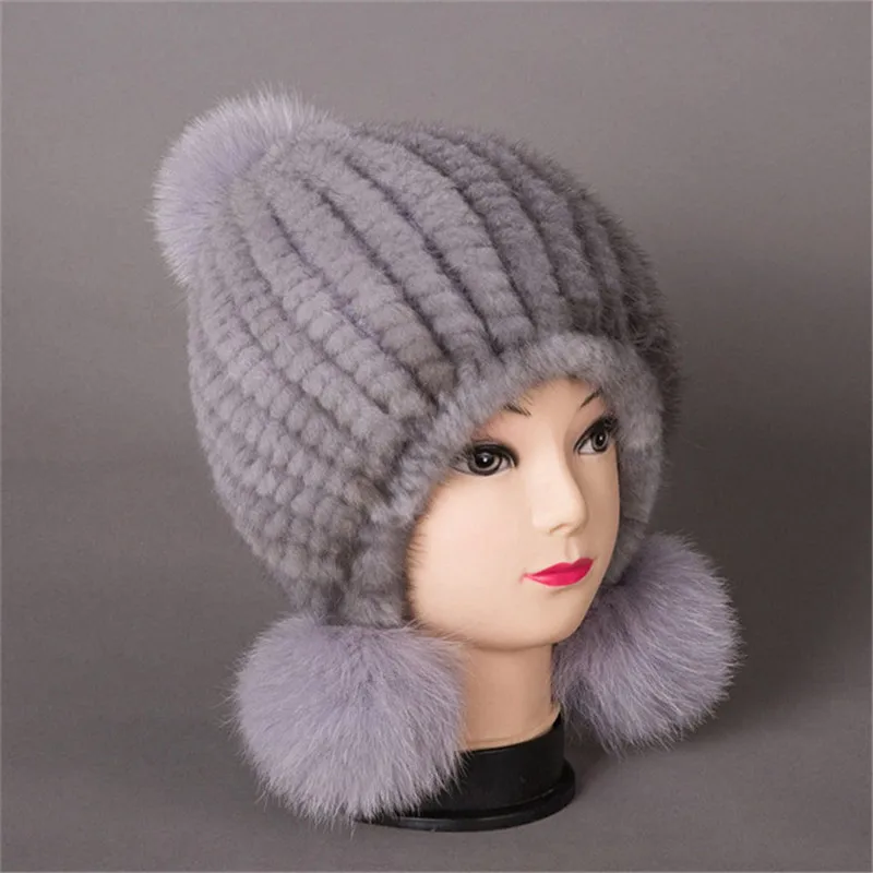 Facshion Winter Solid Knit Real Fur Bomber Hats Women Mink Fur Caps Fox Fur Earmuffs Hast Ladies Ear Cuffs Hats
Facshion Winter Solid Knit Real Fur Bomber Hats Women Mink Fur Caps Fox Fur Earmuffs Hast Ladies Ear Cuffs Hats
