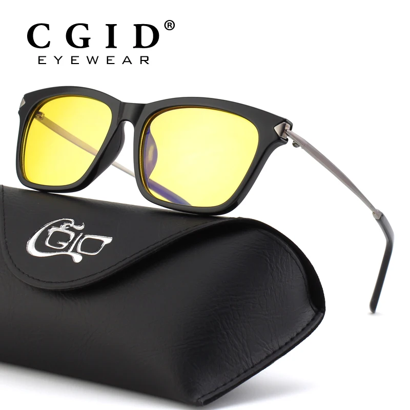 CGID Men Computer Glasses TR90 Anti Blue Light PC Glasses Square Eyewear Frame with Heart-shaped Arrow Goggles Yellow Lens CY34
CGID Men Computer Glasses TR90 Anti Blue Light PC Glasses Square Eyewear Frame with Heart-shaped Arrow Goggles Yellow Lens CY34