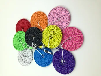 100pcs/lot 2M 6FT Flat Noodle Fabric Braided Nylon Woven 8 PIN USB Data Charger Cable for iPhone 8 7 7plus 6 6plus 5 5s X
100pcs/lot 2M 6FT Flat Noodle Fabric Braided Nylon Woven 8 PIN USB Data Charger Cable for iPhone 8 7 7plus 6 6plus 5 5s X