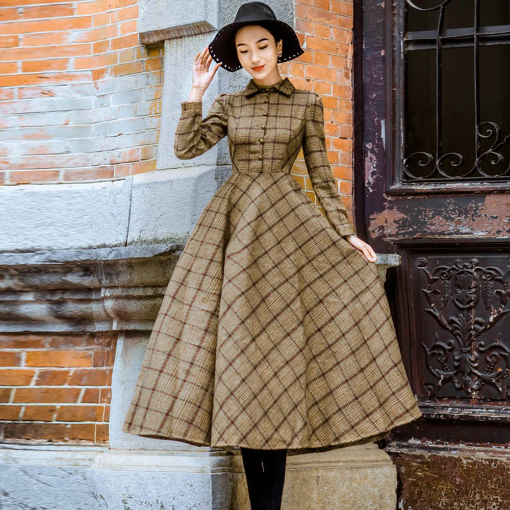 Women Winter Thicken Warm Elegant Stylish Ladies Skinny Retro Long Party Vintage Plaid Wool Dress Shirt Dresses Sale
Women Winter Thicken Warm Elegant Stylish Ladies Skinny Retro Long Party Vintage Plaid Wool Dress Shirt Dresses Sale