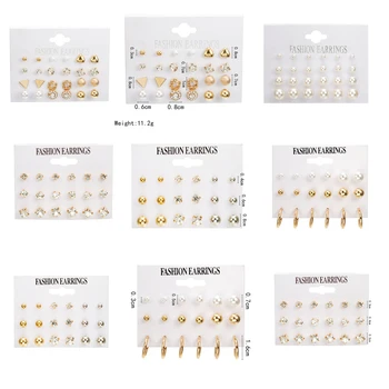 24 pcs/set Heart Flowers Vintage gold Stud Earrings Set 2019 New Rhinestone imitation Pearl Earrings for Women Gift
24 pcs/set Heart Flowers Vintage gold Stud Earrings Set 2019 New Rhinestone imitation Pearl Earrings for Women Gift