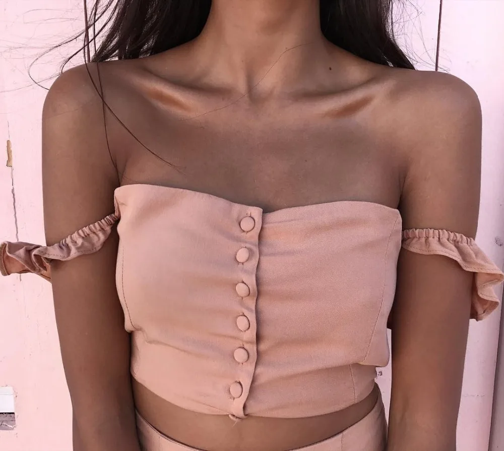 Sexy Strap Crop Top Women Off Shoulder Crop Top Button Up Cropped Tank Top Pink cropped feminino Backless Tank Top
Sexy Strap Crop Top Women Off Shoulder Crop Top Button Up Cropped Tank Top Pink cropped feminino Backless Tank Top
