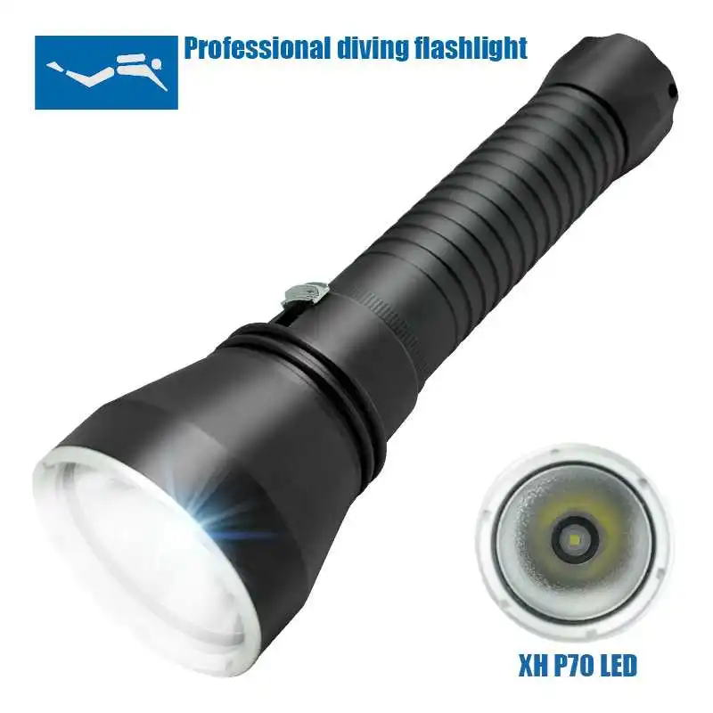 Powerful Led Diving Flashlight XHP70 3500LM LED Flashlight Underwater 130M Waterproof Dive Torch Light 26650/18650 Scuba Lantern 
Powerful Led Diving Flashlight XHP70 3500LM LED Flashlight Underwater 130M Waterproof Dive Torch Light 26650/18650 Scuba Lantern