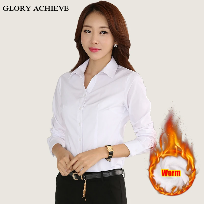Women Tops Blouses 2018 Winter Plus Velvet Elegant Long Sleeve Solid V-Neck Blouse Female Work Wear Warm Shirts Blouse Plus Size
Women Tops Blouses 2018 Winter Plus Velvet Elegant Long Sleeve Solid V-Neck Blouse Female Work Wear Warm Shirts Blouse Plus Size