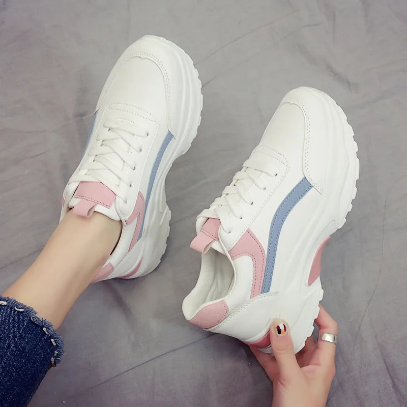 Женская Повседневная обувь из замши на платформе белые кроссовки Chaussure Femme весна