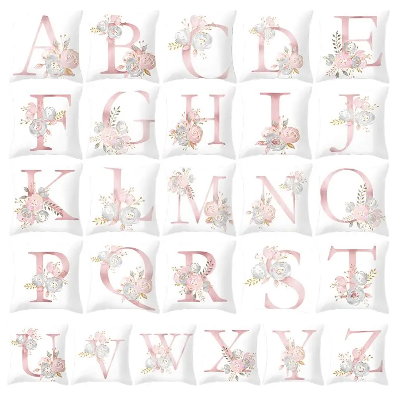 European Style Pink Bronzing 26 English Letter Peach Peel Pillow Cover Holder Case Waist Throw Cushion Valentine's Day Gift
European Style Pink Bronzing 26 English Letter Peach Peel Pillow Cover Holder Case Waist Throw Cushion Valentine's Day Gift