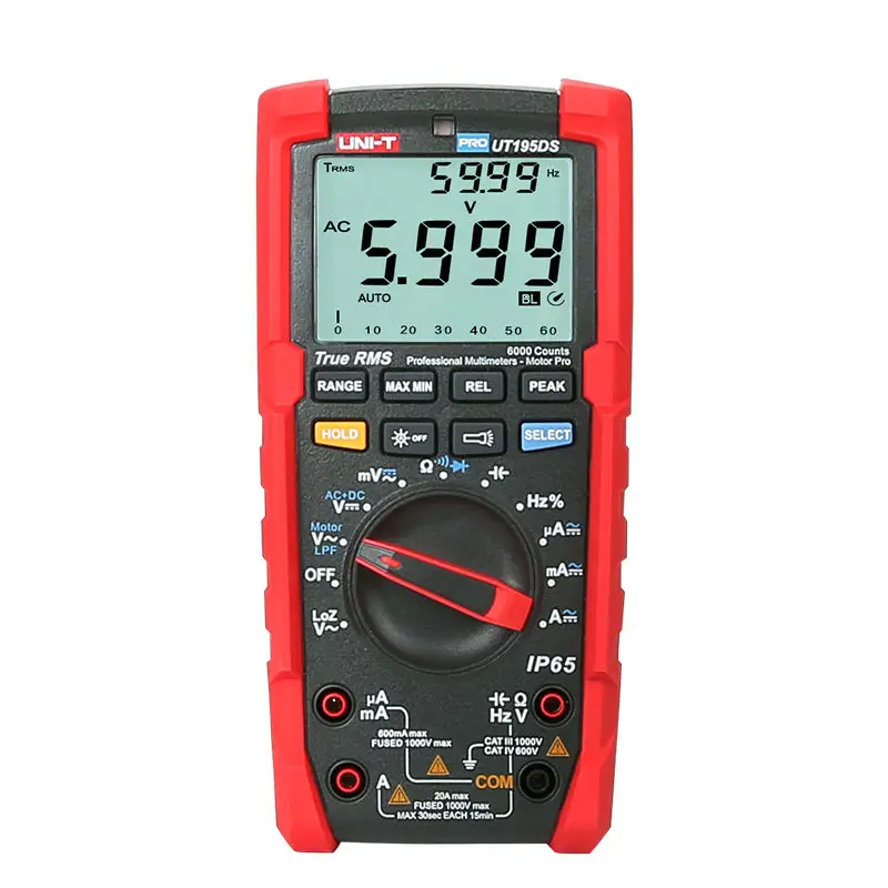 UNI T UT195DS Industrial True RMS Digital Multimeter Analog bar AC DC DMM Volt Amp Ohm meter LPF/ LoZ Tester IP65/Dual dispaly
UNI T UT195DS Industrial True RMS Digital Multimeter Analog bar AC DC DMM Volt Amp Ohm meter LPF/ LoZ Tester IP65/Dual dispaly