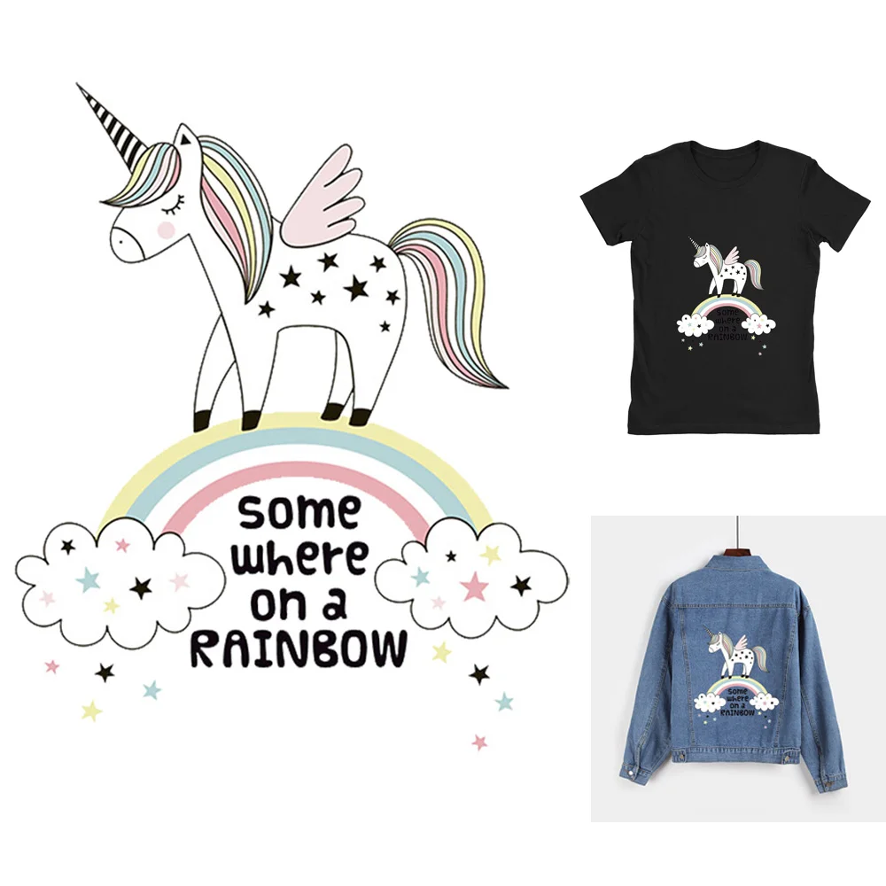Xugar Unicorn Iron On Cartoon Cute Patch Heat Vinyl Transfers Rainbow Thermal Sticker On Clothing DIY For Kids T-shirt Applique
Xugar Unicorn Iron On Cartoon Cute Patch Heat Vinyl Transfers Rainbow Thermal Sticker On Clothing DIY For Kids T-shirt Applique