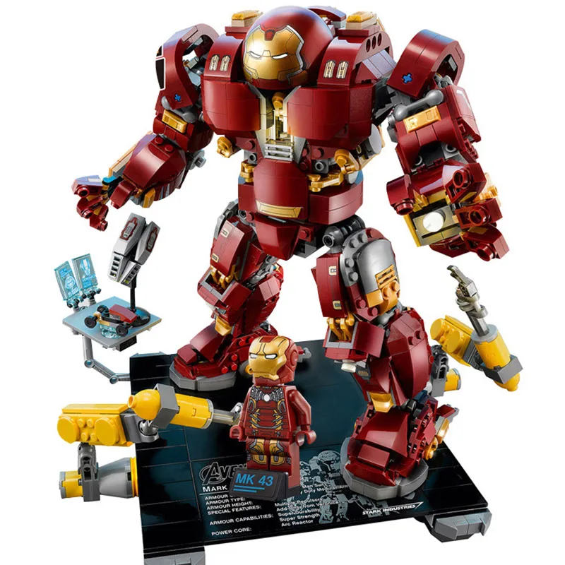 1530pcs Super Heroes Iron Man Anti Hulk Model 1041 DIY Building Blocks Kit Kids Educational Toys Boys Gifts Compatible LegoINGLY 
1530pcs Super Heroes Iron Man Anti Hulk Model 1041 DIY Building Blocks Kit Kids Educational Toys Boys Gifts Compatible LegoINGLY