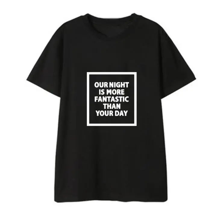 Kpop seventeen same our night is more fantastic than your day printing o neck t shirt unisex summer fashion short sleeve t-shirt
Kpop seventeen same our night is more fantastic than your day printing o neck t shirt unisex summer fashion short sleeve t-shirt