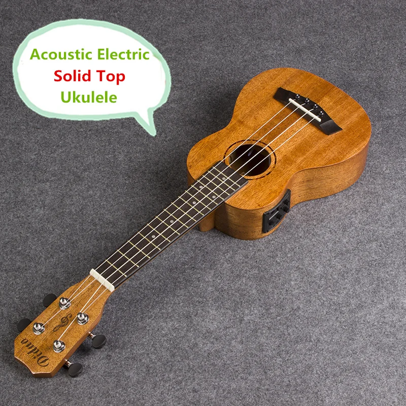 

Solid Top Soprano Concert Acoustic Electric Ukulele 21 23 Inch Guitar 4 String Ukelele Guitarra Handcraft Diduo Mahogany Plug-in