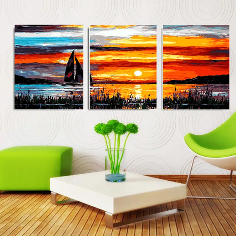 40X50CM home decor Hand painted canvas Triptych oil paintings wall pictures for living room balloon sunset painting by number
40X50CM home decor Hand painted canvas Triptych oil paintings wall pictures for living room balloon sunset painting by number