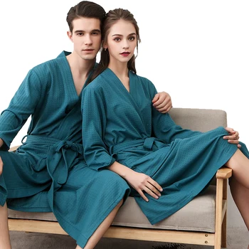 

Lovers Summer Fashion Waffle Bathrobe Women Suck Water Kimono Bath Robe Plus Size Sexy Peignoir Dressing Gown Bridesmaid Robes