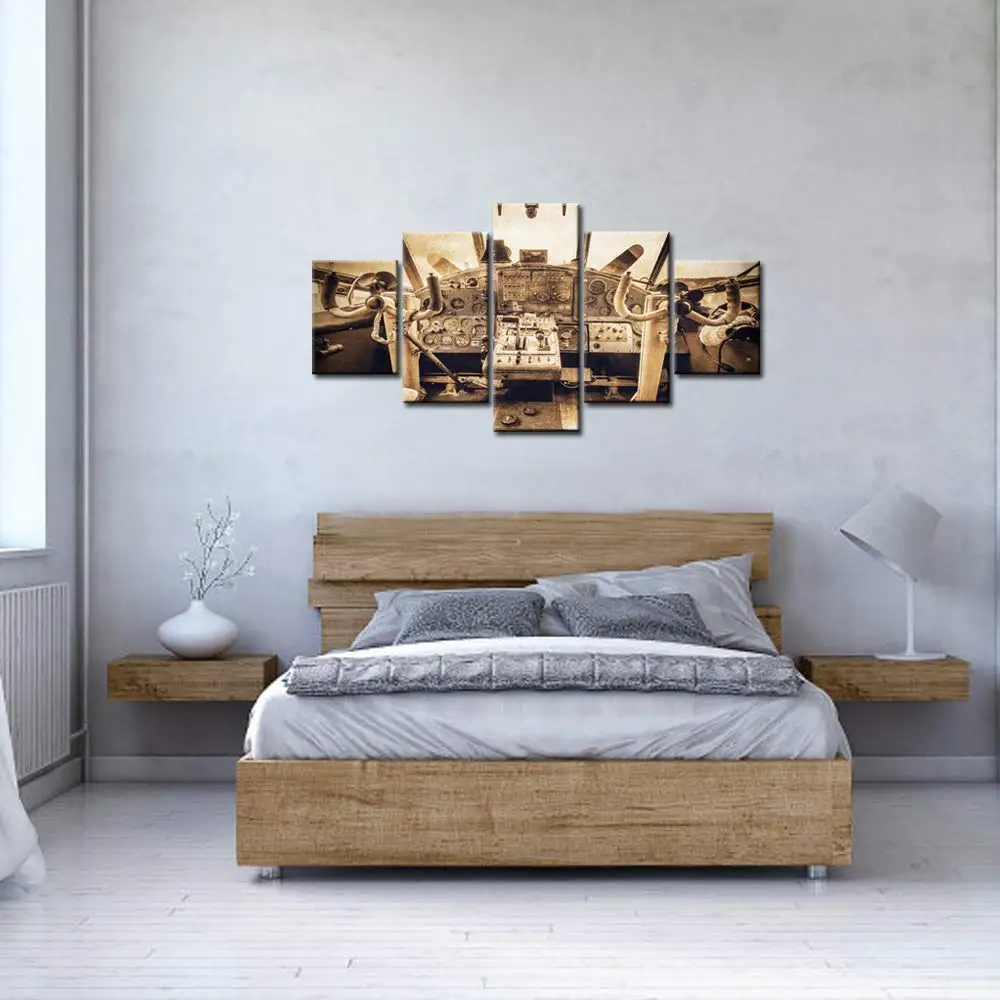 5 Piece Large Canvas Wall Art Airplane Interior Cockpit View Painting Gallery Vintage Aircraft Poster for Living Room
5 Piece Large Canvas Wall Art Airplane Interior Cockpit View Painting Gallery Vintage Aircraft Poster for Living Room