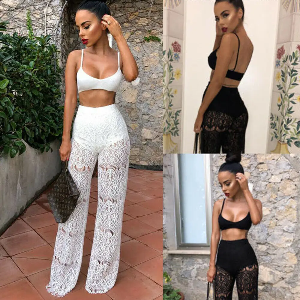 Women 2 Piece Set Crop Top+Hollow Out Long Pants Cut Out Solid Summer Set Wide Leg Pants Outfits Fashion
Women 2 Piece Set Crop Top+Hollow Out Long Pants Cut Out Solid Summer Set Wide Leg Pants Outfits Fashion
