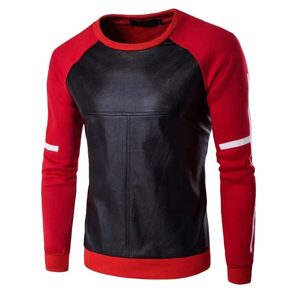 Hoodies Men 2019 Brand MaleMen Autumn Winter Casual O-Neck Leather Patchwork Tops Sweatshirts for Male
Hoodies Men 2019 Brand MaleMen Autumn Winter Casual O-Neck Leather Patchwork Tops Sweatshirts for Male