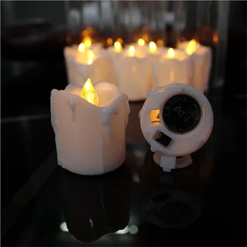 Set of 12 Calming Votive Candles Yellow Flicker LED Tealight Candles With Timer Flashing Smoke-free For Romance Indoors Gifts 
Set of 12 Calming Votive Candles Yellow Flicker LED Tealight Candles With Timer Flashing Smoke-free For Romance Indoors Gifts