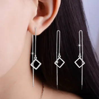New Luxurious 925 Sterling Silver Temperament Square Drop Earrings For Women Sterling-silver-jewelry brincos
New Luxurious 925 Sterling Silver Temperament Square Drop Earrings For Women Sterling-silver-jewelry brincos