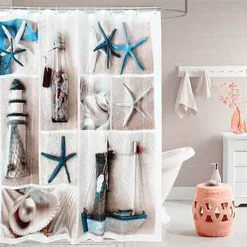 Fabric Polyester Blue Sea Life Seashell Waterproof Shower Curtain Thicken Shower Curtains Bathroom Curtain Size 180 Cm * 180 Cm
Fabric Polyester Blue Sea Life Seashell Waterproof Shower Curtain Thicken Shower Curtains Bathroom Curtain Size 180 Cm * 180 Cm
