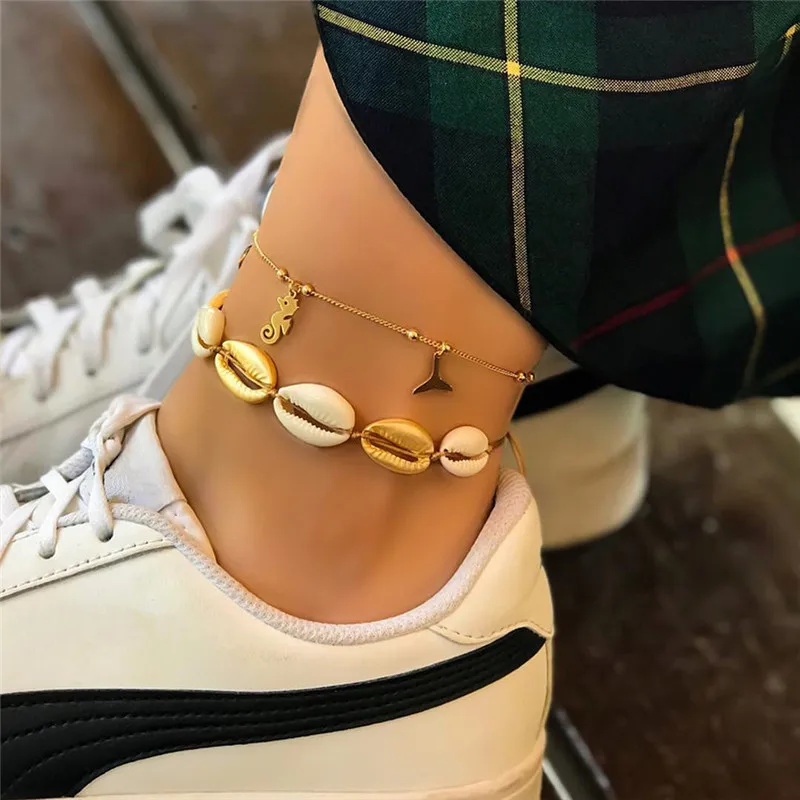NEWBUY 2Pcs/Set Gold Color Seahorse Natural Shell Anklets For Women Girl Handmade Fashion Ankle Bracelet Summer Jewelry
NEWBUY 2Pcs/Set Gold Color Seahorse Natural Shell Anklets For Women Girl Handmade Fashion Ankle Bracelet Summer Jewelry