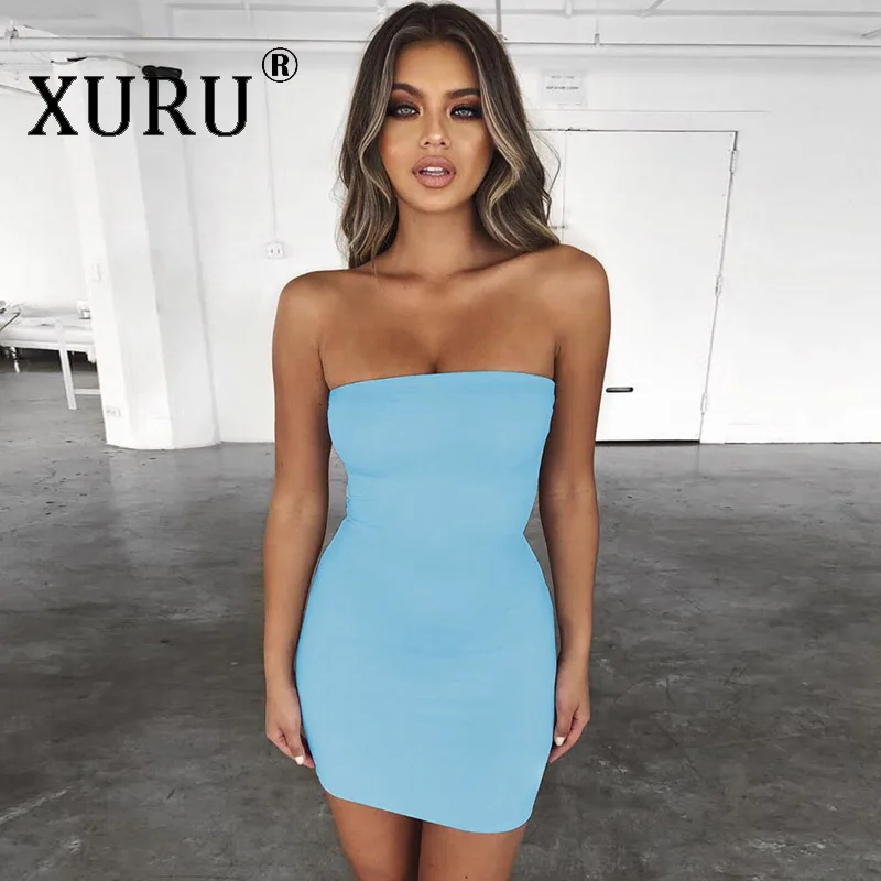 XURU 2019 summer women's solid color dress sexy tube top nightclub bag hip dress
XURU 2019 summer women's solid color dress sexy tube top nightclub bag hip dress