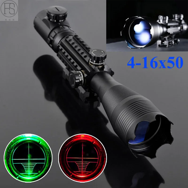 4-16x50 Red Green Illuminated Reticle Tactical Riflescope Hunting Sight Fit For 20MM Rail Sniper Scope Sport Airsoft Rifle Scope
4-16x50 Red Green Illuminated Reticle Tactical Riflescope Hunting Sight Fit For 20MM Rail Sniper Scope Sport Airsoft Rifle Scope