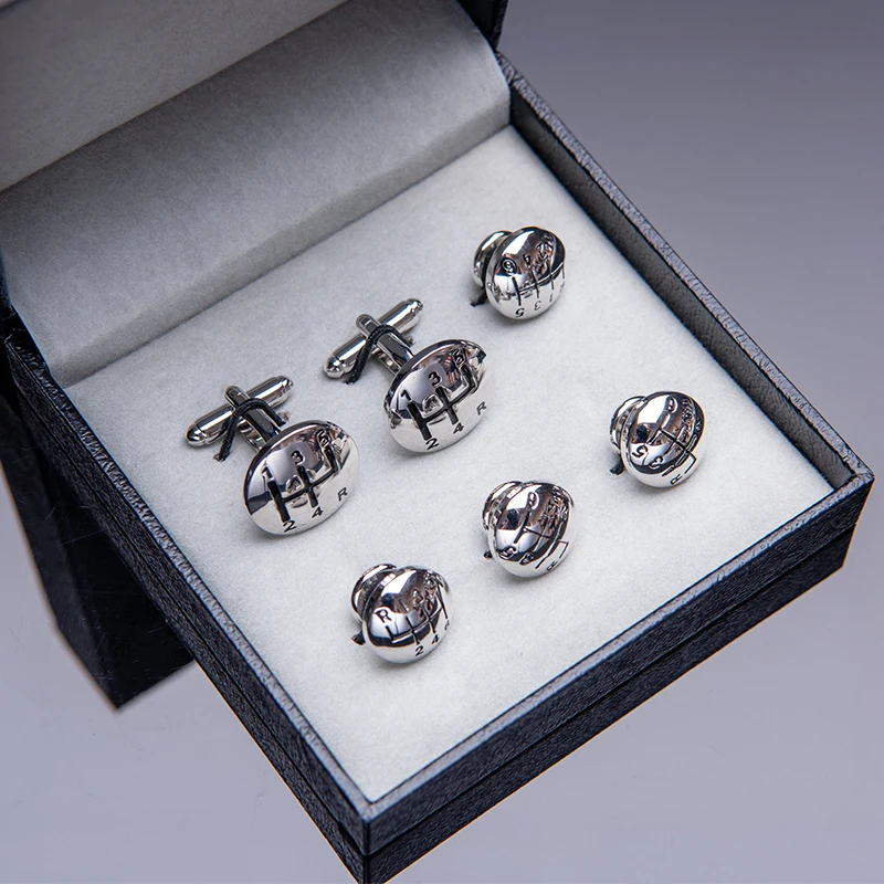 Free Shipping Car Manual Gear Tuxedo Cufflinks and Studs Set Silver Cuff Links Set For Men Dress French Shirt Gift
Free Shipping Car Manual Gear Tuxedo Cufflinks and Studs Set Silver Cuff Links Set For Men Dress French Shirt Gift