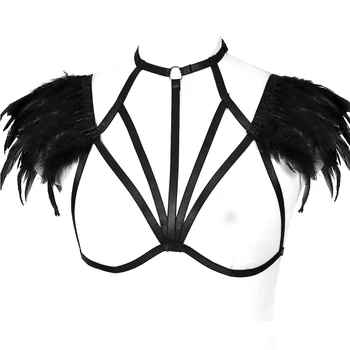 Black Feather Body Harness Epaulettes Tops Bondage Sexy Strap Shoulder Wedding Pastel Harajuku Goth Swan Feather Angel Wings Bra
Black Feather Body Harness Epaulettes Tops Bondage Sexy Strap Shoulder Wedding Pastel Harajuku Goth Swan Feather Angel Wings Bra