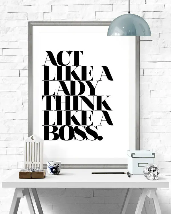 Act Like A Lady Think Like A Boss, Typographic Print, Typographic Poster, Typographic Art, Gift for Girls, Bedroom Art-3