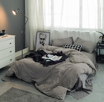 100%Cotton Soft Bed sheet set White Grey Black Plaid Bedding Set Kids Boys Twin Queen King size Duvet Cover Bed sheet/linen set
100%Cotton Soft Bed sheet set White Grey Black Plaid Bedding Set Kids Boys Twin Queen King size Duvet Cover Bed sheet/linen set