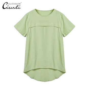 CISULI 100% Mulberry Silk Short Sleeve Shirt New 2019 Fashion Summer Lady Jacquard Tops Women Shirt Plus Size Women Cloth Green
CISULI 100% Mulberry Silk Short Sleeve Shirt New 2019 Fashion Summer Lady Jacquard Tops Women Shirt Plus Size Women Cloth Green
