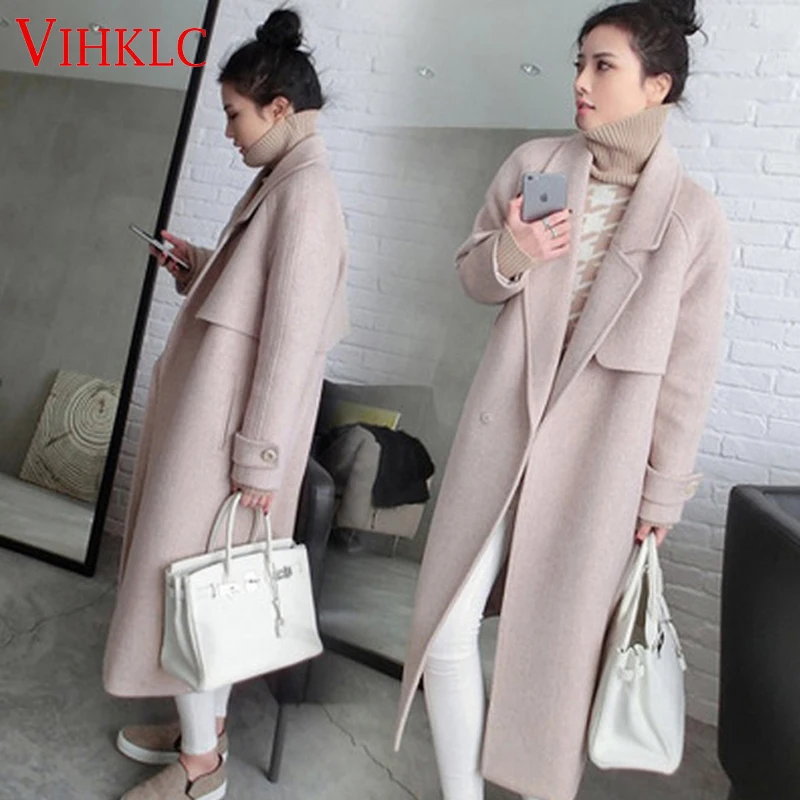 Women Wool Coat 2018 Autumn Winter New Long women's wool coat Slim-fit belt ladies' woolen jacket B825
Women Wool Coat 2018 Autumn Winter New Long women's wool coat Slim-fit belt ladies' woolen jacket B825