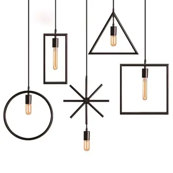 Nordic Simple Celling Lamp Light E27 Retro Iron Geometry Hanging Droplight Adjustable Dining Room Art Chandelier Pendent Lamp
Nordic Simple Celling Lamp Light E27 Retro Iron Geometry Hanging Droplight Adjustable Dining Room Art Chandelier Pendent Lamp