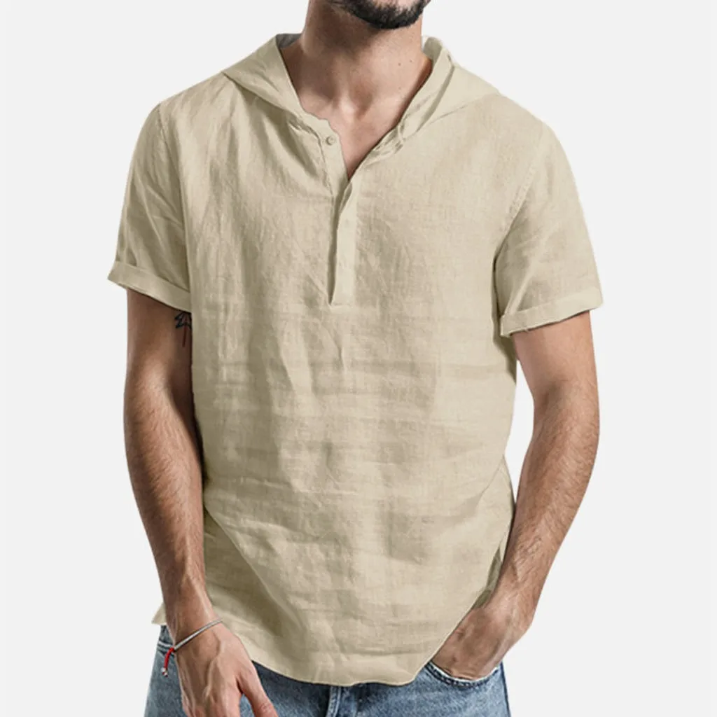 2019 New Summer Short-sleeved Shirts Men 100% Linen Khaki Slim Fit Plus Size High Quality Tops Hooded Shirt White khaki Blue
2019 New Summer Short-sleeved Shirts Men 100% Linen Khaki Slim Fit Plus Size High Quality Tops Hooded Shirt White khaki Blue