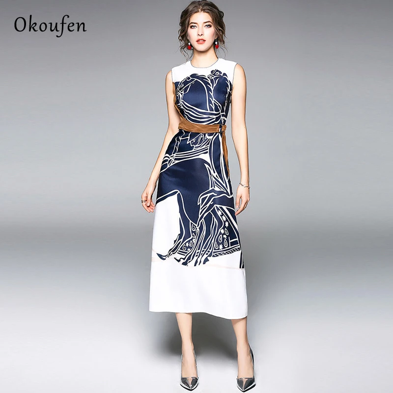 OKOUFEN Dress Classic Dress Fashion Show Sleeveless Embroidery Color Tie Print Spring Summer dress Street Trend vestidos ZX0002
OKOUFEN Dress Classic Dress Fashion Show Sleeveless Embroidery Color Tie Print Spring Summer dress Street Trend vestidos ZX0002