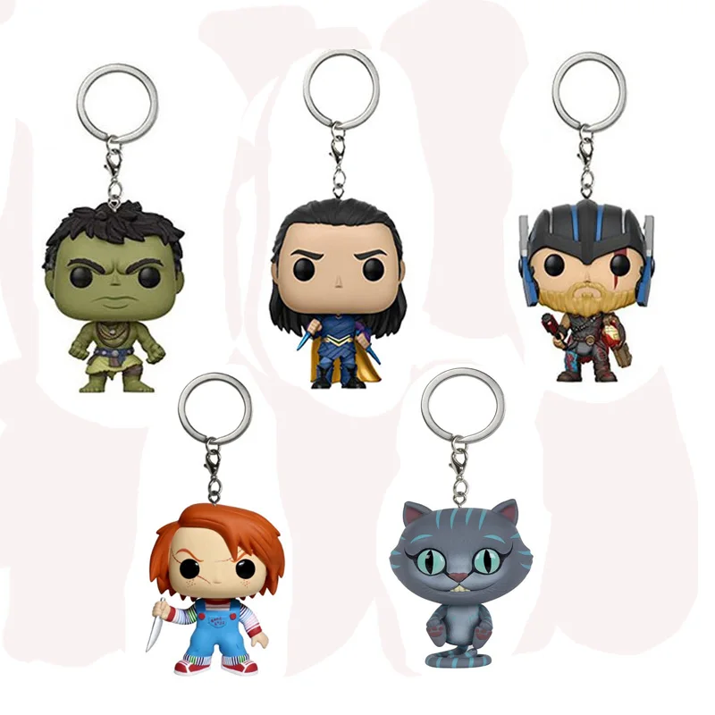 New Marvel The Avengers Loki Hulk Thor Alice in Wonderland cute Cheshire cat Flawed Horror Movies Keychain Action Figures Toys
New Marvel The Avengers Loki Hulk Thor Alice in Wonderland cute Cheshire cat Flawed Horror Movies Keychain Action Figures Toys