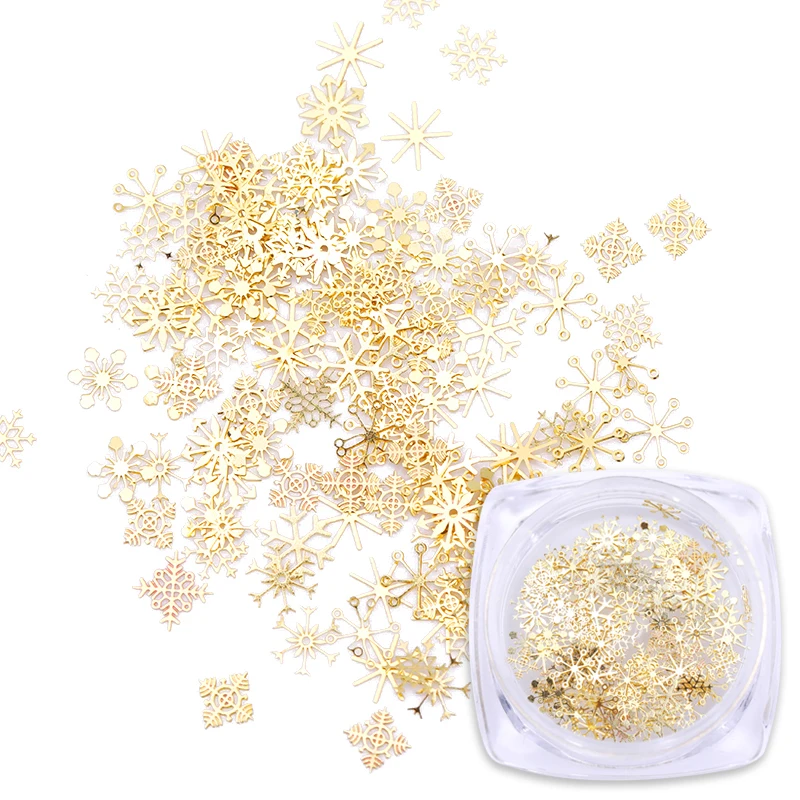 1 Box Nail Glitter Sequins Gold Slices Hollow Snowflake Bell Star Gold Metal Flakes Christmas Style 3D Nail Art Decoration
1 Box Nail Glitter Sequins Gold Slices Hollow Snowflake Bell Star Gold Metal Flakes Christmas Style 3D Nail Art Decoration