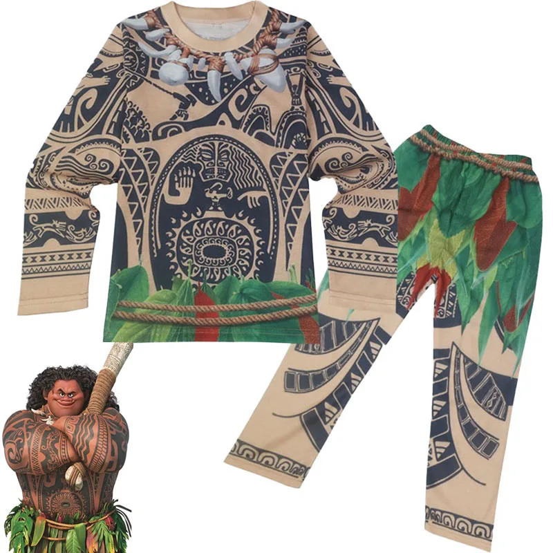 Funny Cartoon Pajamas Moana Maui Costume Toddler Boys Girls Long Johns Shirt Pants 2PCS Set Cotton Sleepwear For Child Baby Kids
Funny Cartoon Pajamas Moana Maui Costume Toddler Boys Girls Long Johns Shirt Pants 2PCS Set Cotton Sleepwear For Child Baby Kids