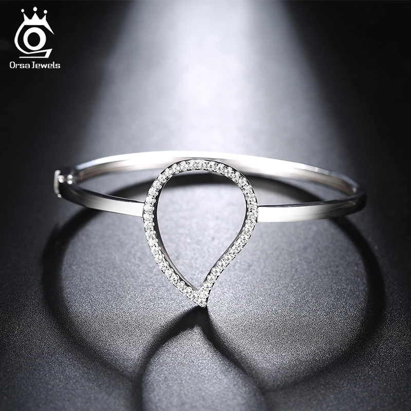 ORSA JEWELS Women Bangle Silver Color Heart Shape 43 Pieces AAA Cubic Zirconia Perfect Polished Simple Female Jewelry AOB48
ORSA JEWELS Women Bangle Silver Color Heart Shape 43 Pieces AAA Cubic Zirconia Perfect Polished Simple Female Jewelry AOB48