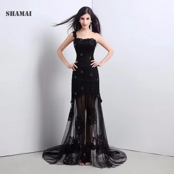 SHAMAI Elegant Romantic Black lace Appliques Evening dress long One Shoulder Formal party dress Mermaid Evening Party Gown
SHAMAI Elegant Romantic Black lace Appliques Evening dress long One Shoulder Formal party dress Mermaid Evening Party Gown
