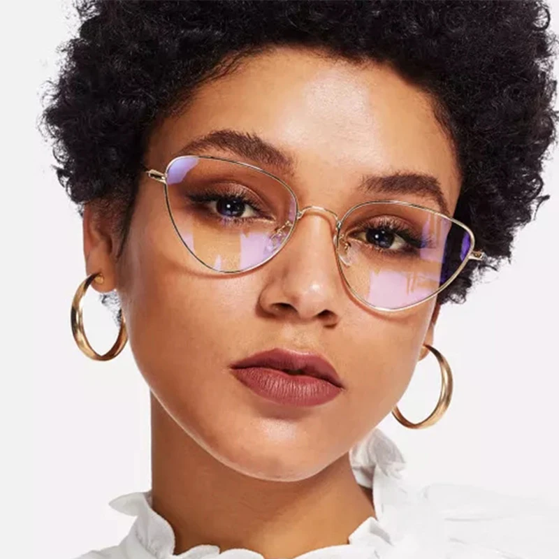 Sexy cat's eye Frame Glasses Clear Lens Metal Eyeglasses fashion Triangle Metal Frame Designer Sunglasses Color Cat eye glasses
Sexy cat's eye Frame Glasses Clear Lens Metal Eyeglasses fashion Triangle Metal Frame Designer Sunglasses Color Cat eye glasses