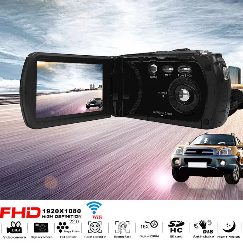 WiFi Digital Video Camera Camcorder Recorder 3 Inch TFT LCD HD 1080P 22MP 16X Digital Zoom Camcorder Video DV Camera Microphone
WiFi Digital Video Camera Camcorder Recorder 3 Inch TFT LCD HD 1080P 22MP 16X Digital Zoom Camcorder Video DV Camera Microphone