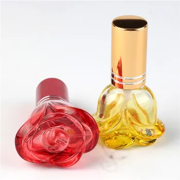 5ml 3D Flower Perfume Bottle Mini Portable Travel Refillable Perfume Atomizer Bottle Color Spray Scent Pump Empty Case