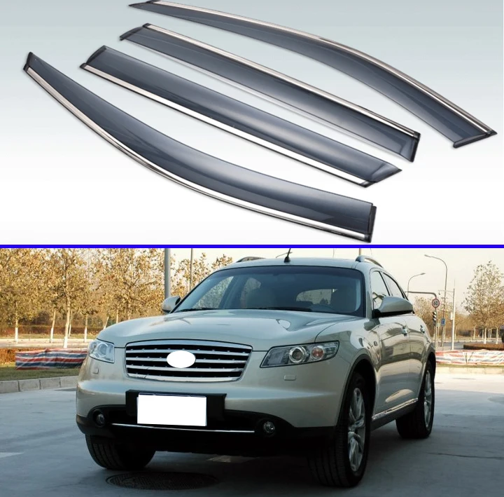 For Infiniti FX35 FX45 FX-Class S50 2003-2008 Plastic Exterior Visor Vent Shades Window Sun Rain Guard Deflector 4pcs
For Infiniti FX35 FX45 FX-Class S50 2003-2008 Plastic Exterior Visor Vent Shades Window Sun Rain Guard Deflector 4pcs