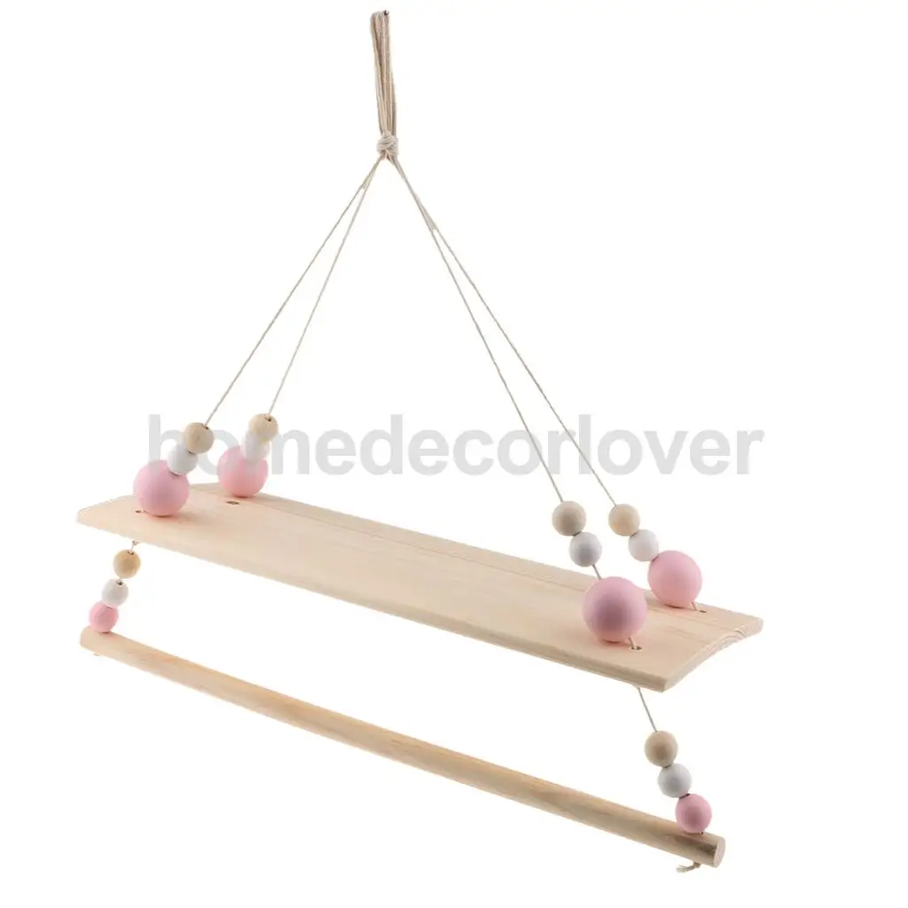 Wall Hanging Wooden Shelves Floating Wall Shelf Home Decor Baby Kids Room Storage Holder Hanger