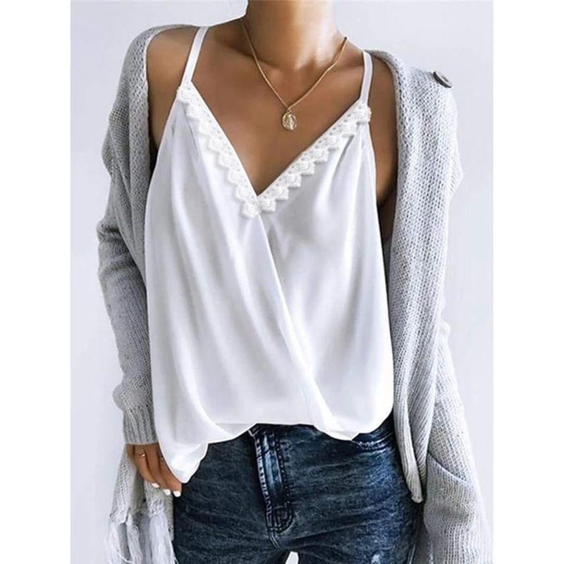 Sexy Lace Tank Tops Women Casual Sleeveless Solid Camisole Female Summer European American Style Streetwear Vest SJ2196U
Sexy Lace Tank Tops Women Casual Sleeveless Solid Camisole Female Summer European American Style Streetwear Vest SJ2196U