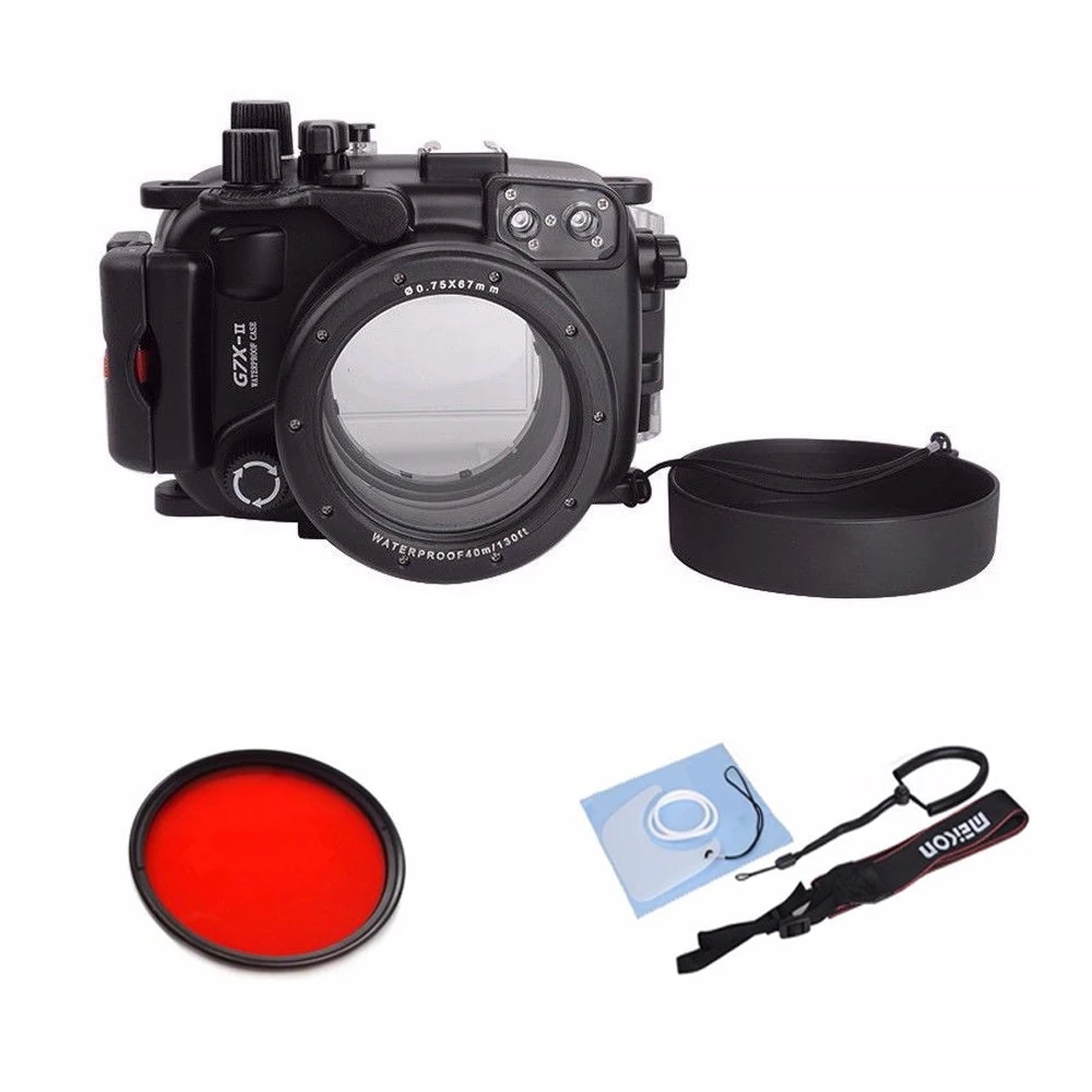 Meikon 40M/130ft Underwater Waterproof Camera Housing Case for Canon G7X Mark II
Meikon 40M/130ft Underwater Waterproof Camera Housing Case for Canon G7X Mark II