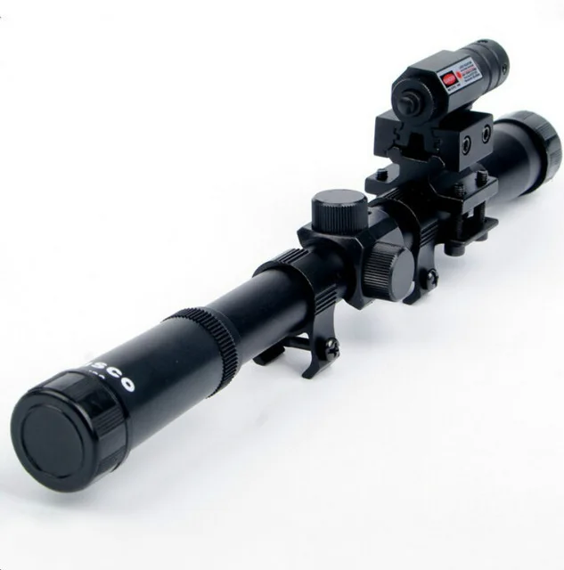 4X20 Tactical Air Gun Hunting Optics Scope Riflescope Telescope + Red Laser Sight+ 20mm Mount for 22 Caliber Rifles/Airsoft Guns
4X20 Tactical Air Gun Hunting Optics Scope Riflescope Telescope + Red Laser Sight+ 20mm Mount for 22 Caliber Rifles/Airsoft Guns