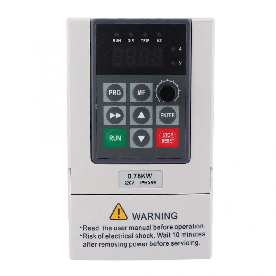 VFD Variable Frequency Drive Inverter 220V 0.75KW 5A 1-Phase Input 3-Phase Output
VFD Variable Frequency Drive Inverter 220V 0.75KW 5A 1-Phase Input 3-Phase Output