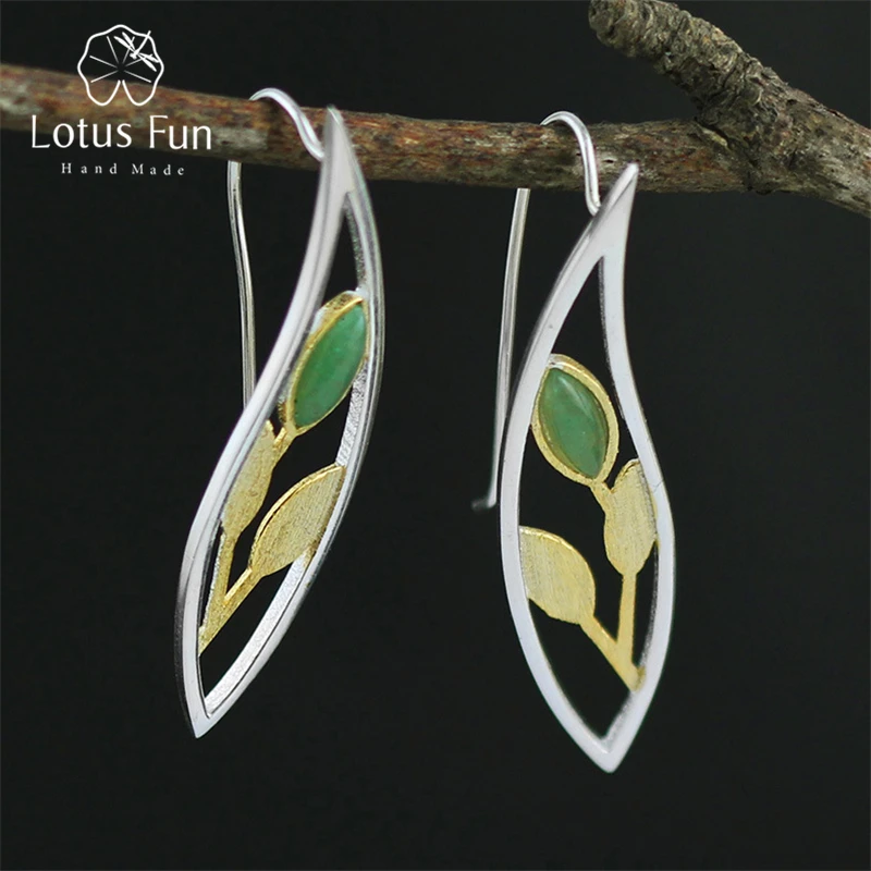 Lotus Fun Real 925 Sterling Silver Natural Creative Handmade Fine Jewelry Spring in the Air Leaves Drop Earrings for Women
Lotus Fun Real 925 Sterling Silver Natural Creative Handmade Fine Jewelry Spring in the Air Leaves Drop Earrings for Women